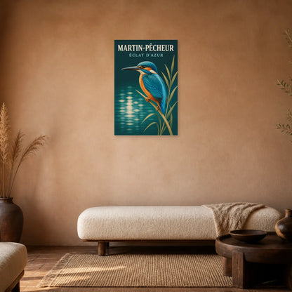 Affiche Martin-Pêcheur – Éclat d’Azur dans une chambre - Art Virtuoso