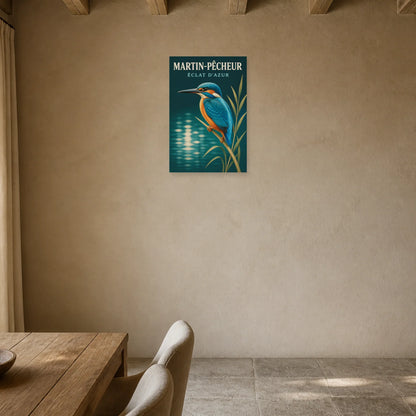 Affiche Martin-Pêcheur – Éclat d’Azur dans une entrée ou un couloir - Art Virtuoso