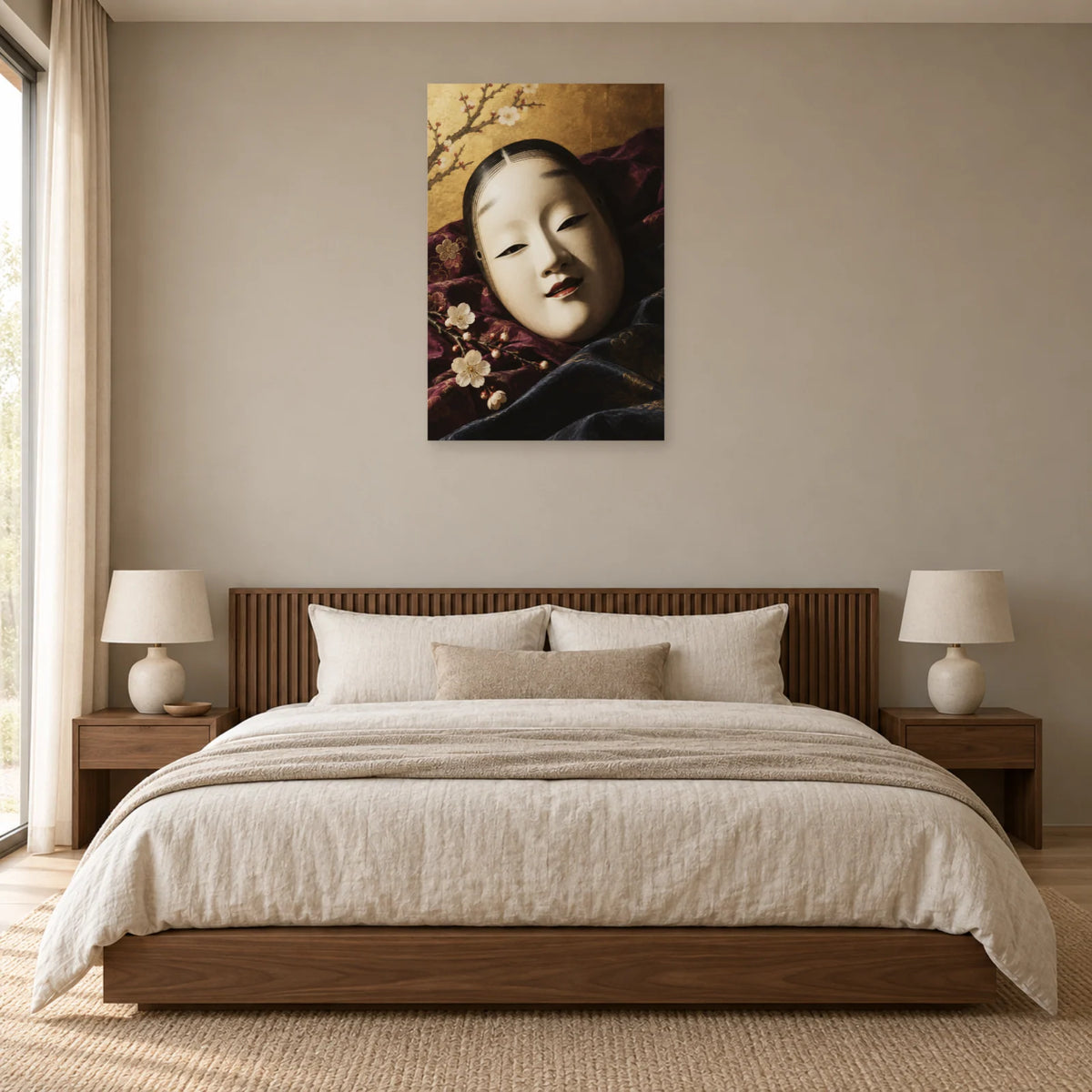 Affiche Masque de nô - Soie et silence dans une chambre - Art Virtuoso