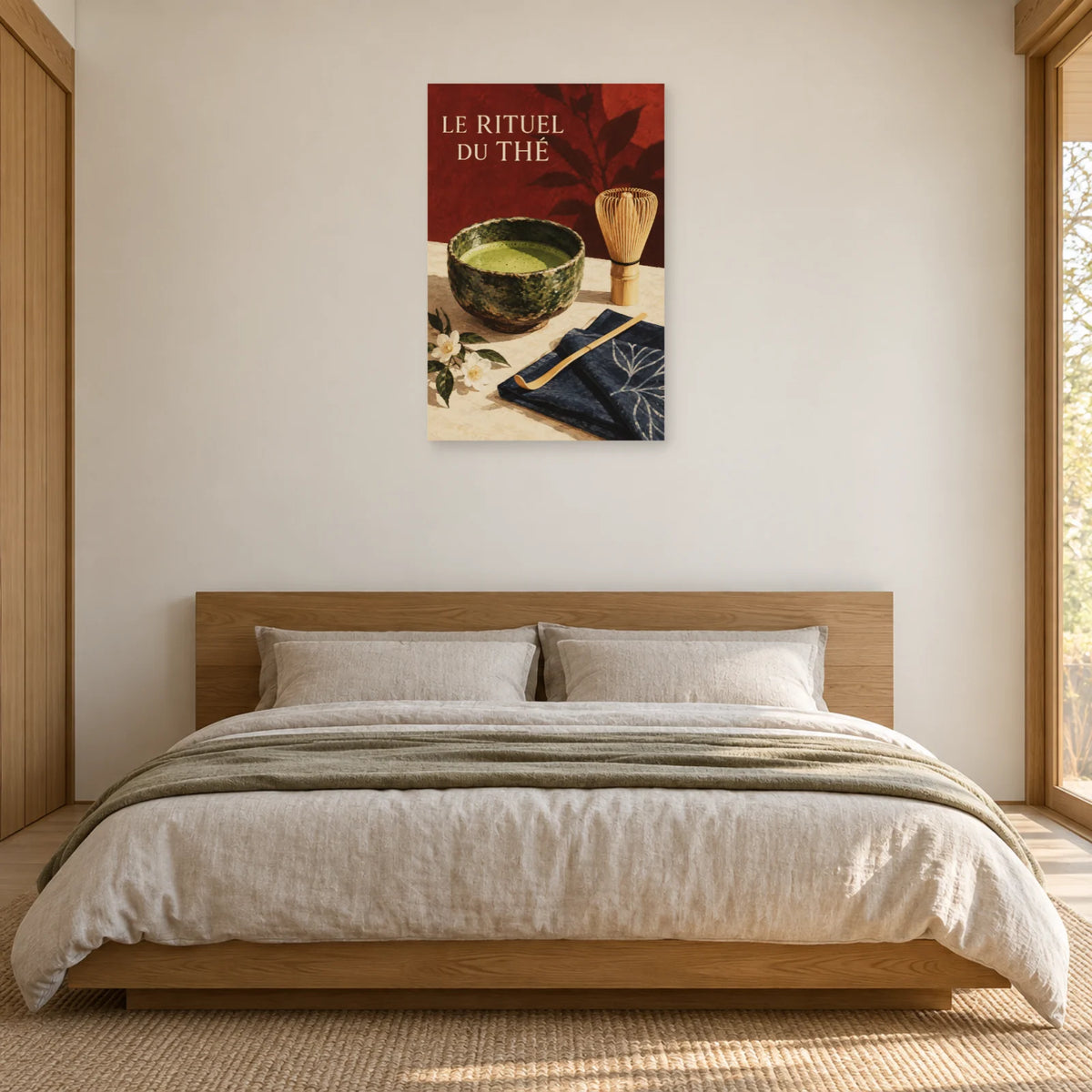 Affiche Matcha - Le rituel du thé dans une chambre - Art Virtuoso