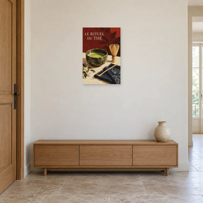 Affiche Matcha - Le rituel du thé dans une entrée ou un couloir - Art Virtuoso