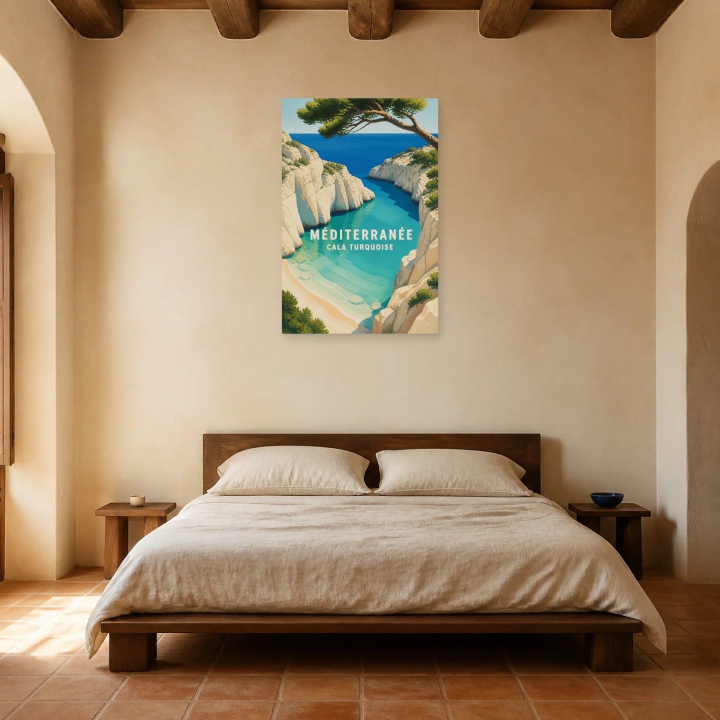 Affiche Méditerranée – Cala Turquoise dans une chambre - Art Virtuoso