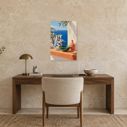 Affiche Méditerranée céramiques de terrasse dans un bureau - Art Virtuoso