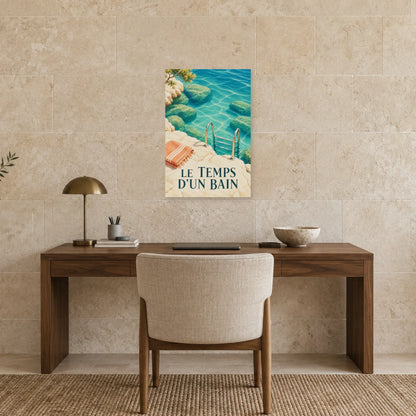 Affiche Méditerranée échelle de baignade dans un bureau - Art Virtuoso