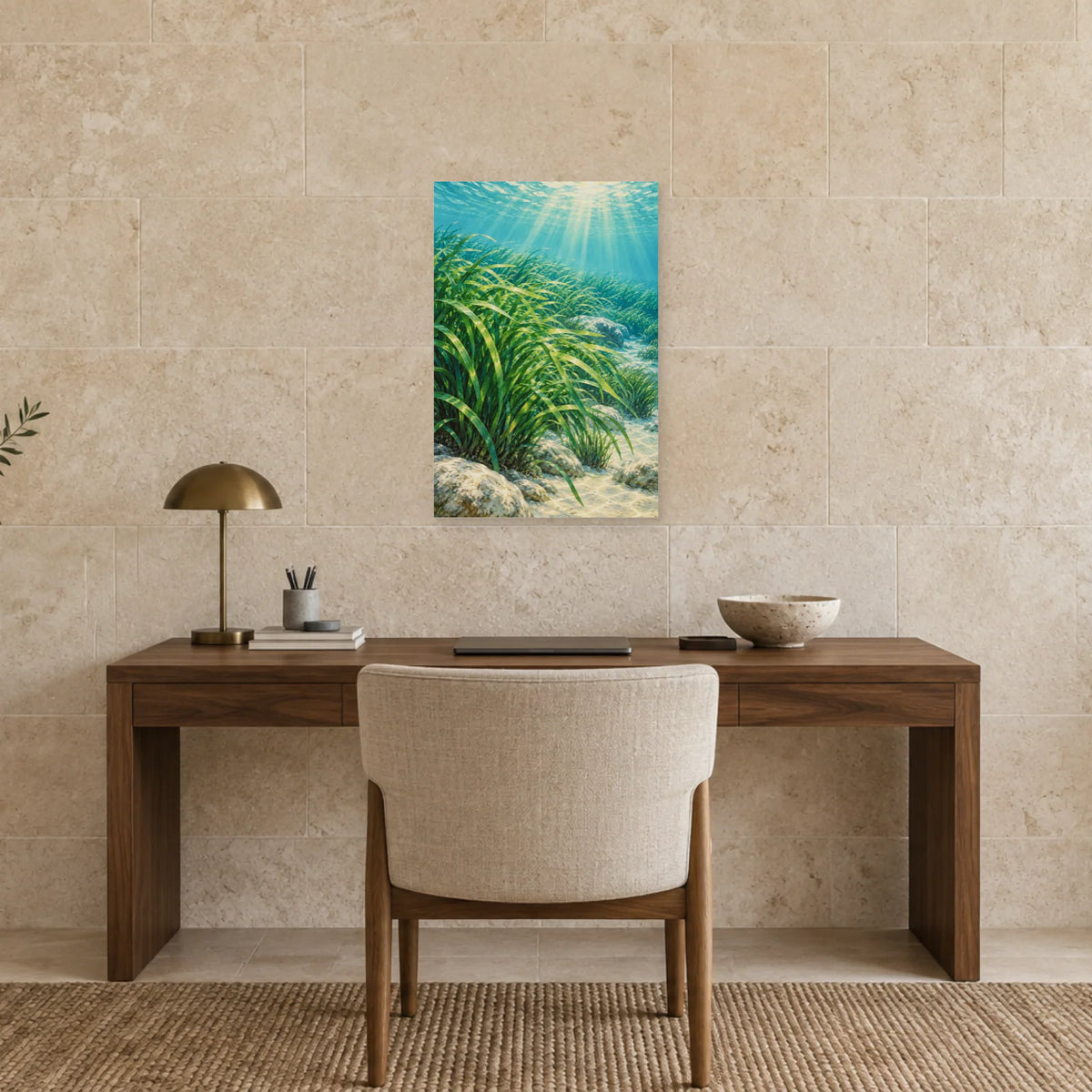 Affiche Méditerranée herbier de posidonie dans un bureau - Art Virtuoso