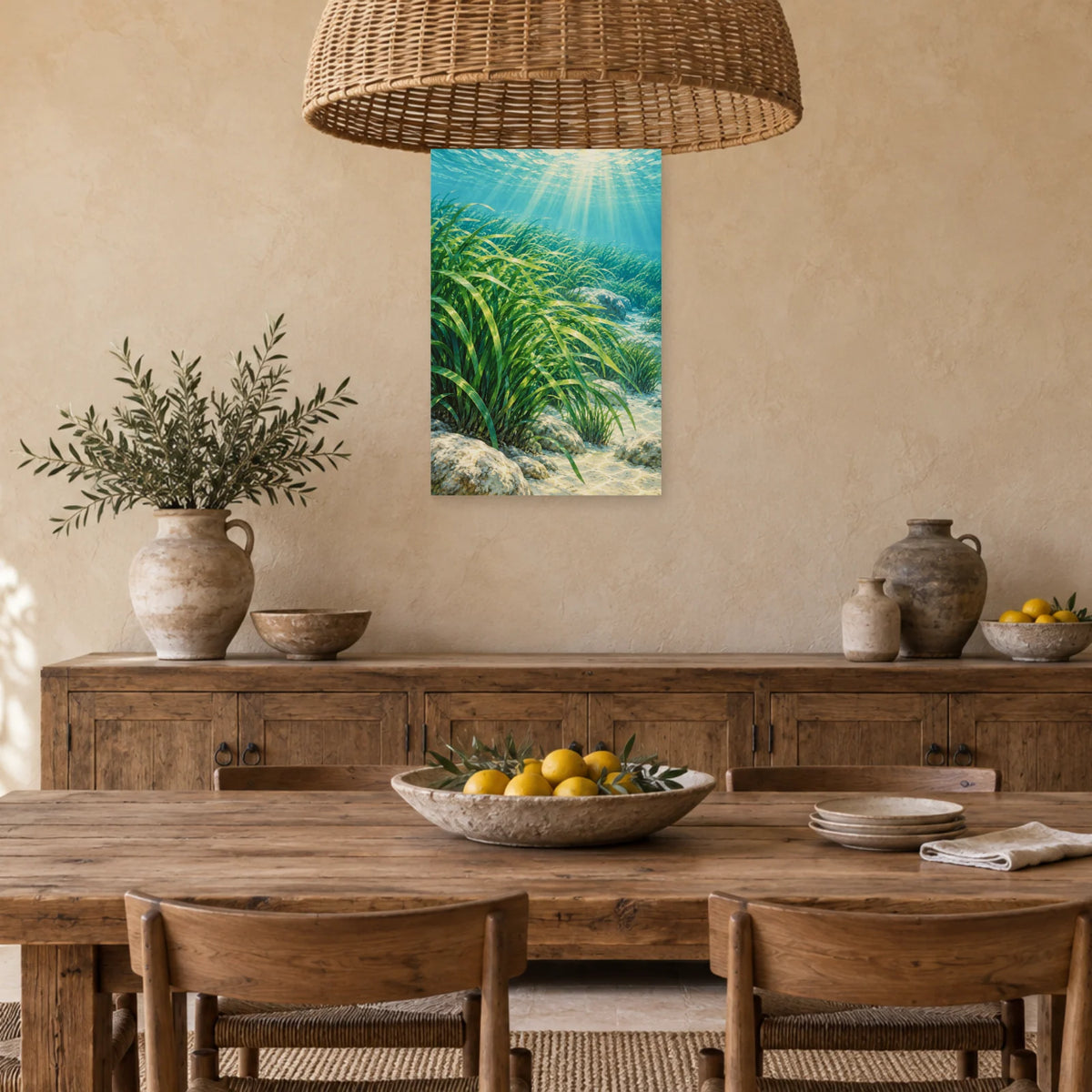 Affiche Méditerranée herbier de posidonie dans une salle à manger - Art Virtuoso