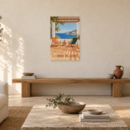 Affiche Méditerranée pergola et sieste dans un salon - Art Virtuoso