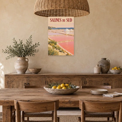Affiche Méditerranée salines roses dans une salle à manger - Art Virtuoso