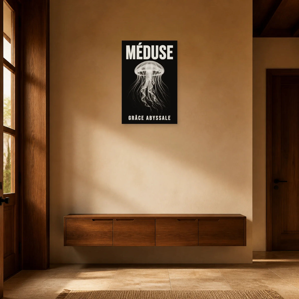 Affiche Méduse – Grâce Abyssale dans une entrée ou un couloir - Art Virtuoso