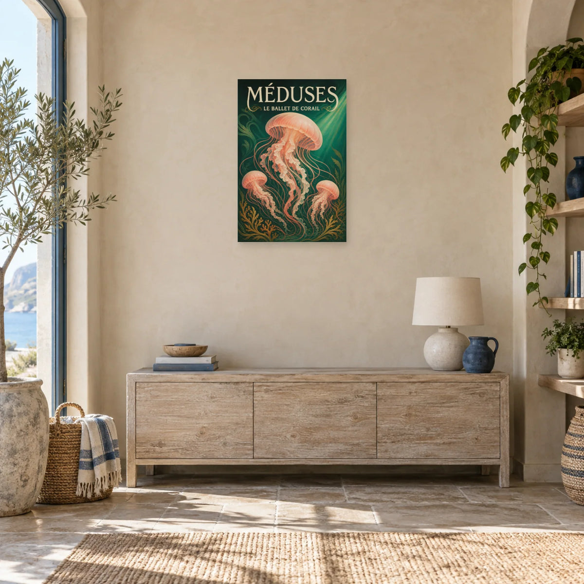 Affiche Méduses - Le ballet de corail dans une entrée ou un couloir - Art Virtuoso