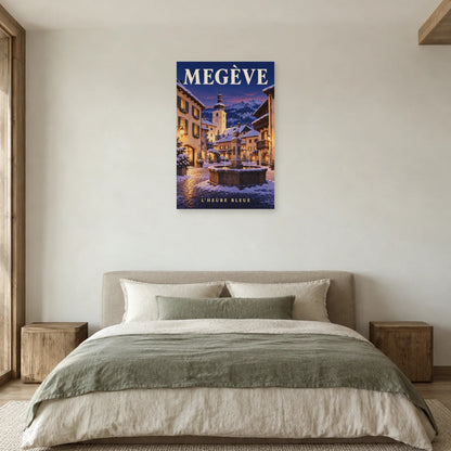 Affiche Megève - Place en hiver dans une chambre - Art Virtuoso