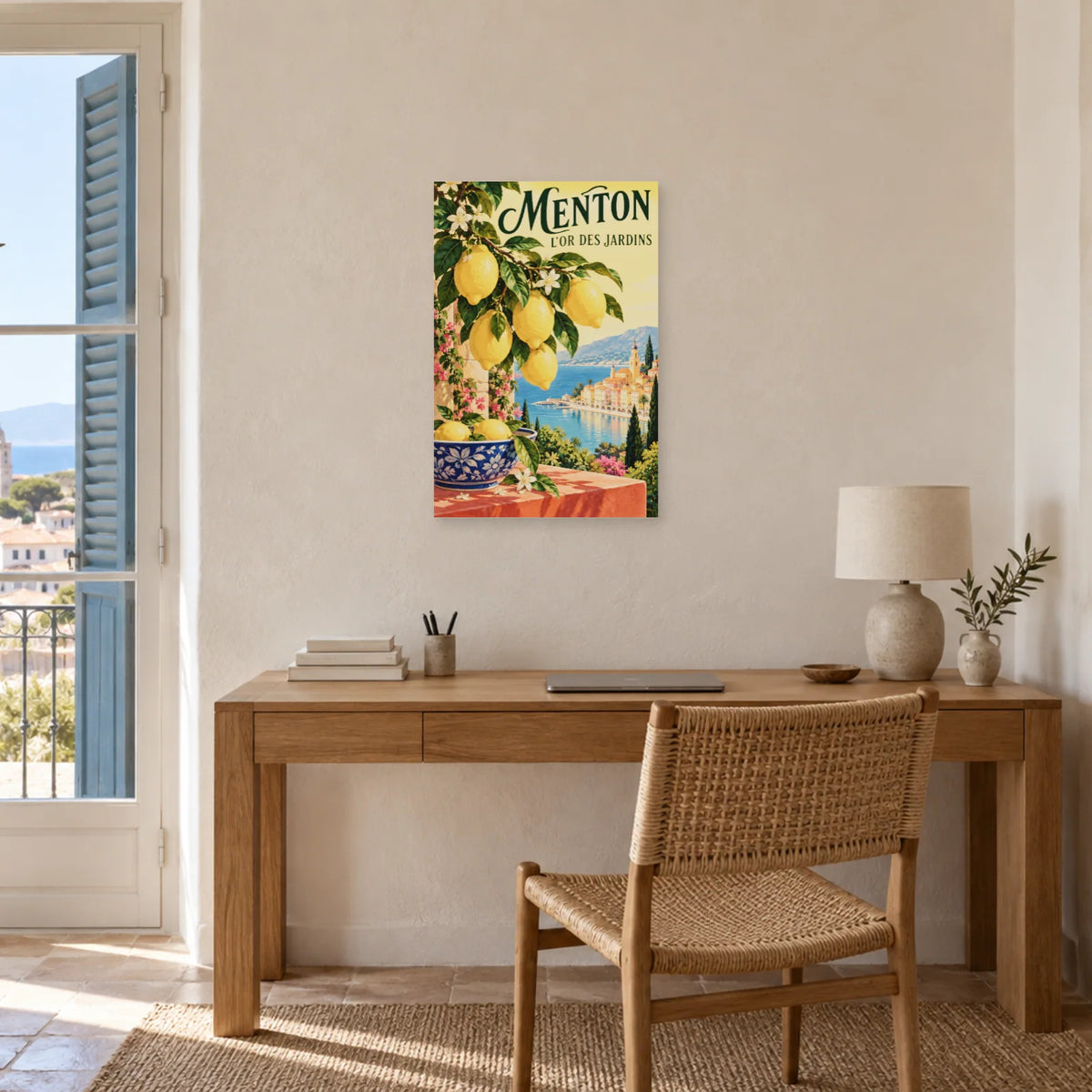 Affiche Menton - Citrons en terrasse dans un bureau - Art Virtuoso