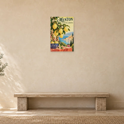 Affiche Menton - Citrons en terrasse dans une entrée ou un couloir - Art Virtuoso