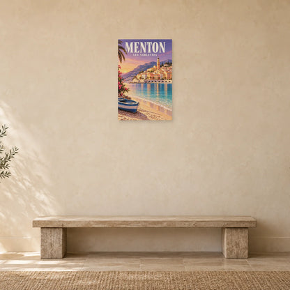 Affiche Menton - Vieille ville et Sablettes dans une entrée ou un couloir - Art Virtuoso