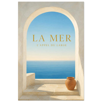 Affiche La Mer – L’Appel du Large, gouache contemporaine verticale, format 30 × 45 cm
