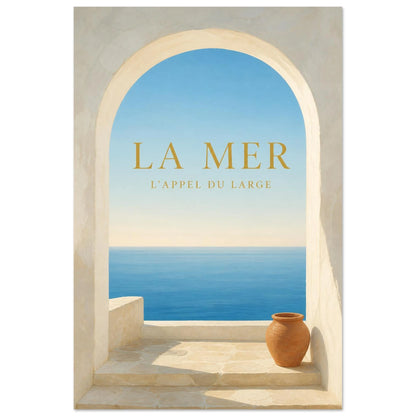 Affiche La Mer – L’Appel du Large, gouache contemporaine verticale, format 40 × 60 cm