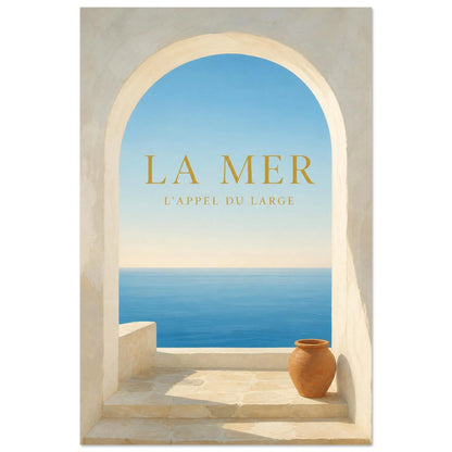Affiche La Mer – L’Appel du Large, gouache contemporaine verticale, format 60 × 90 cm