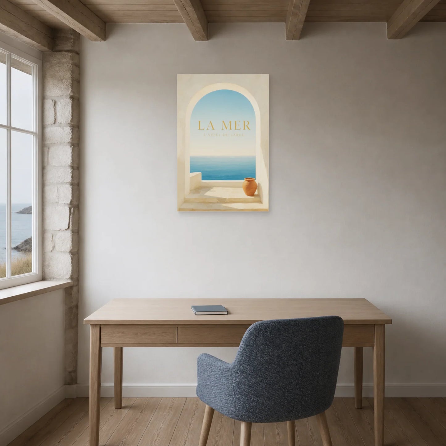 Affiche La Mer – L’Appel du Large dans un bureau - Art Virtuoso