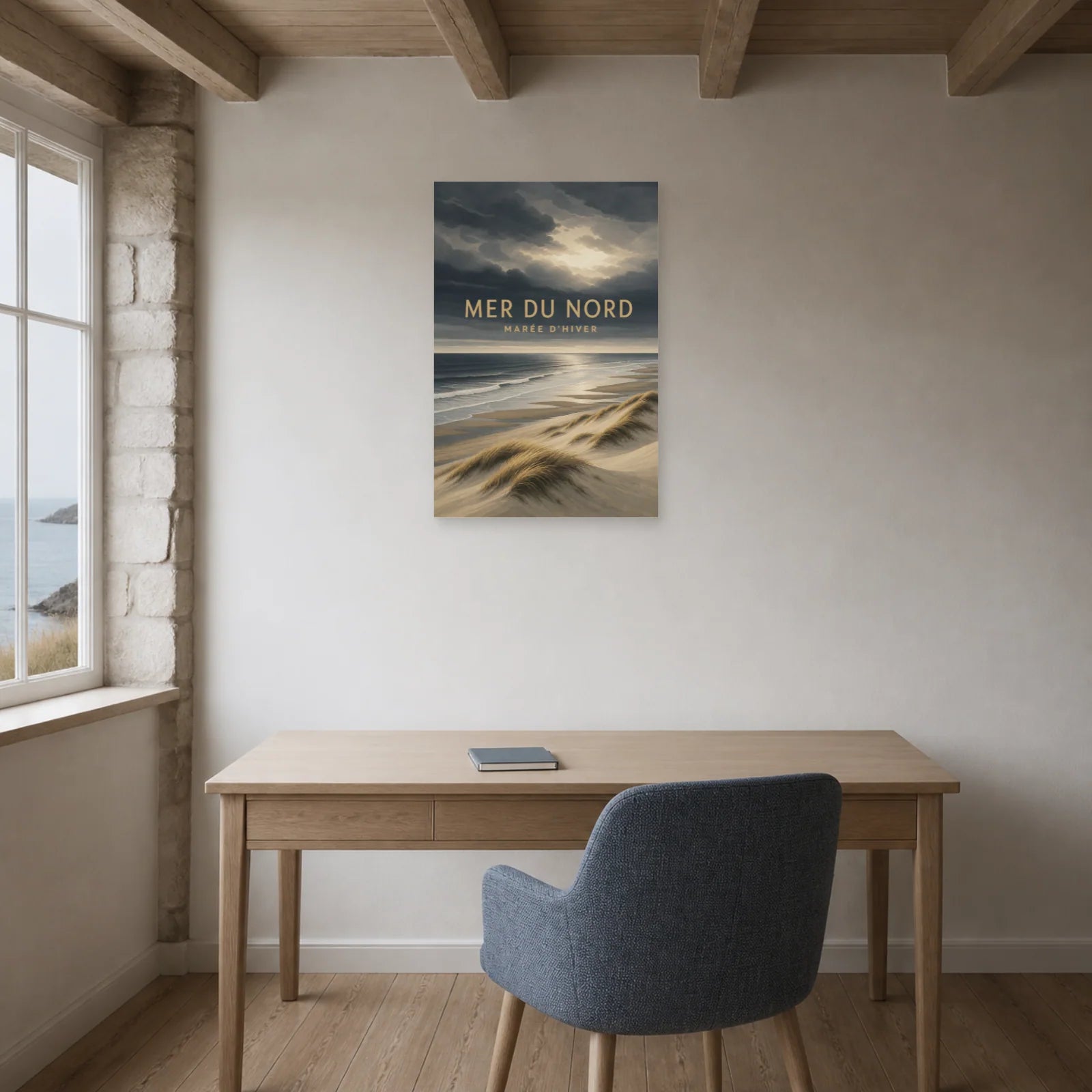 Affiche Mer du Nord – Marée d’Hiver dans un bureau - Art Virtuoso