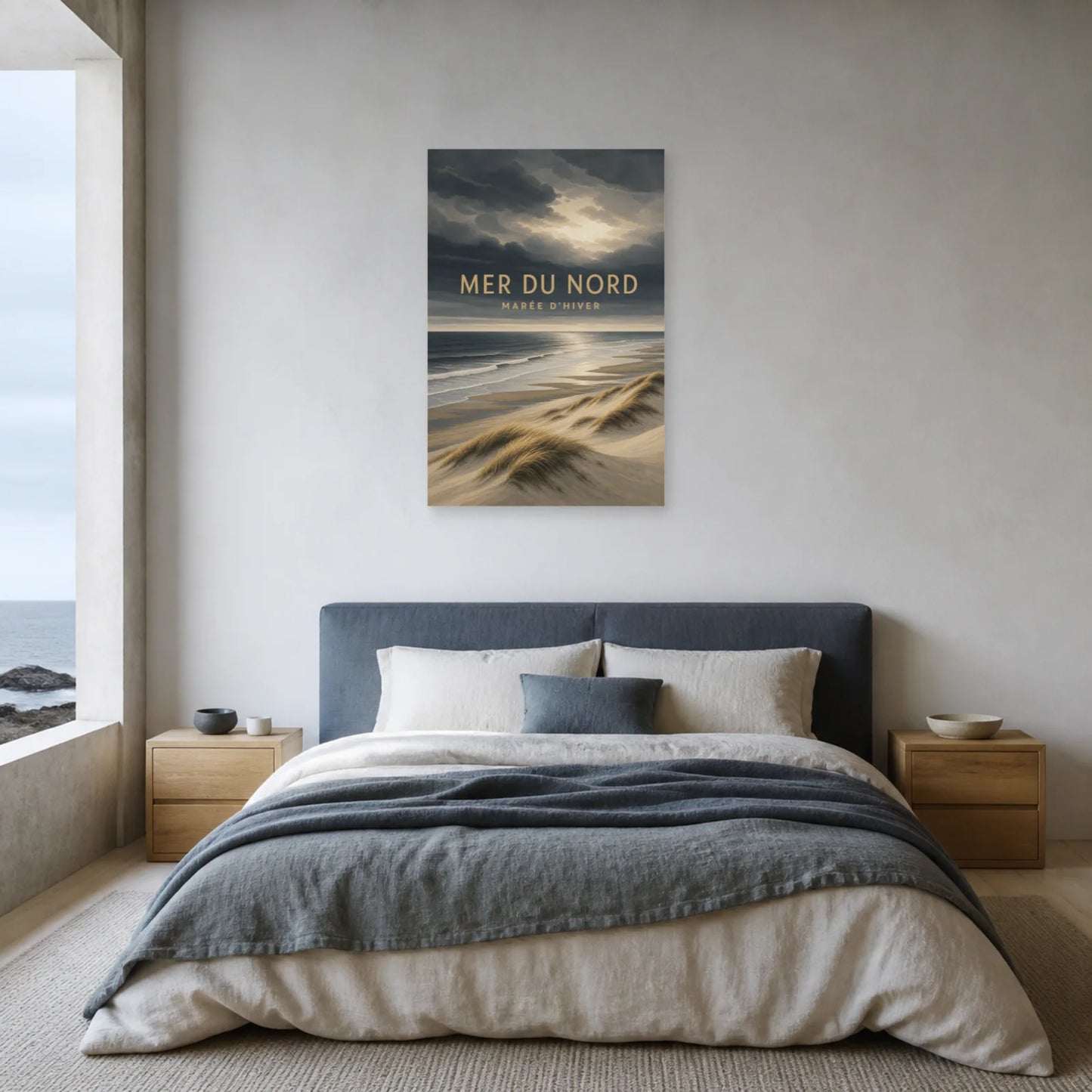 Affiche Mer du Nord – Marée d’Hiver dans une chambre - Art Virtuoso