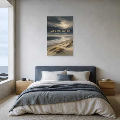 Affiche Mer du Nord – Marée d’Hiver dans une chambre - Art Virtuoso