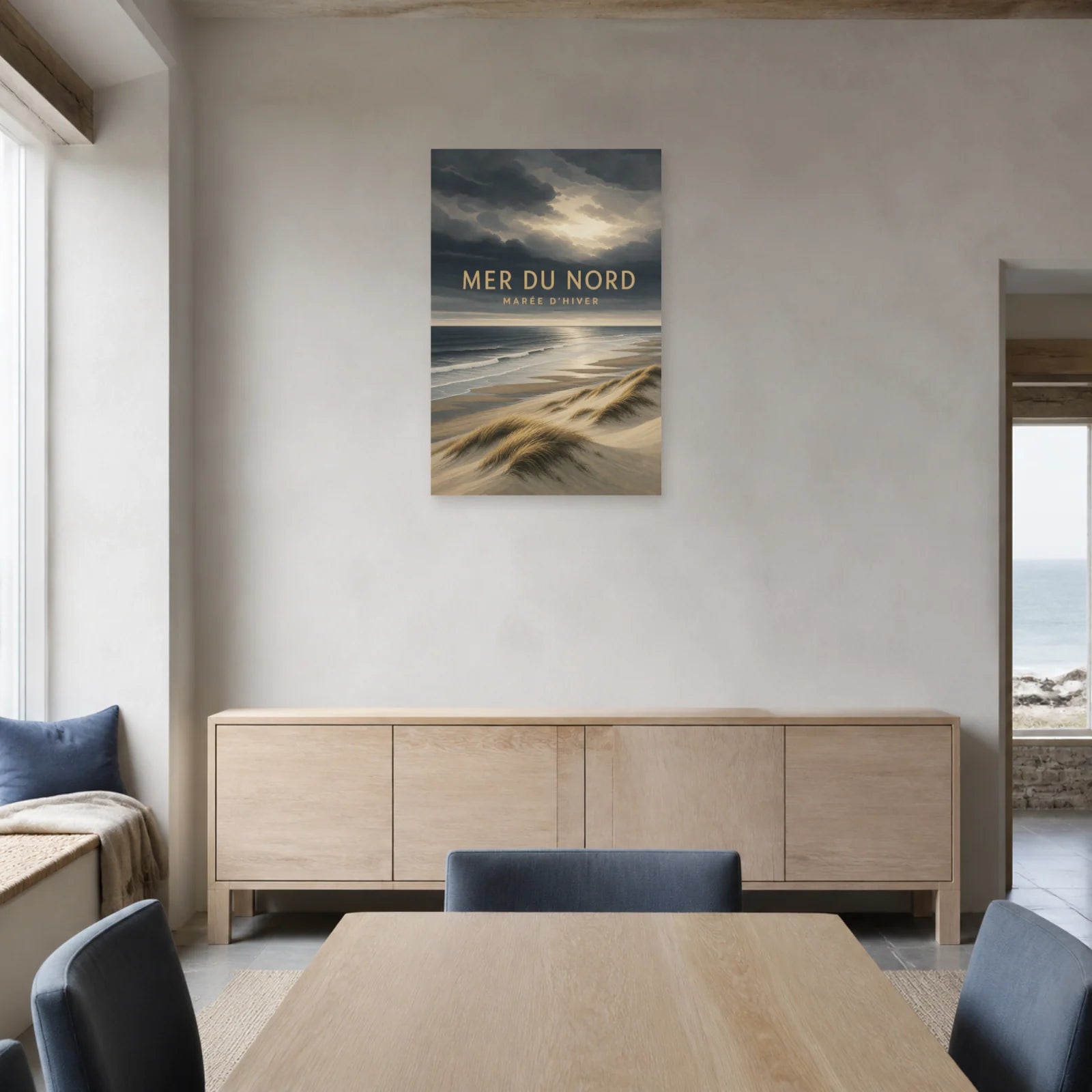 Affiche Mer du Nord – Marée d’Hiver dans une salle à manger - Art Virtuoso