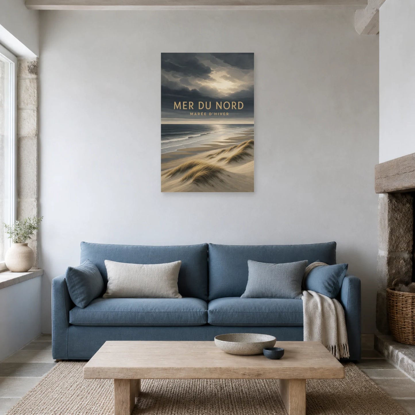 Affiche Mer du Nord – Marée d’Hiver dans un salon - Art Virtuoso