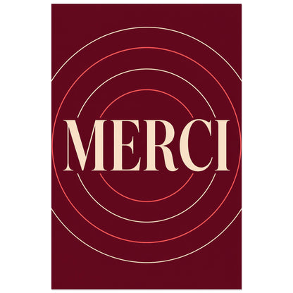 Affiche Merci – Cercles de gratitude, affiche typographique minimaliste et élégante verticale, format 30 × 45 cm