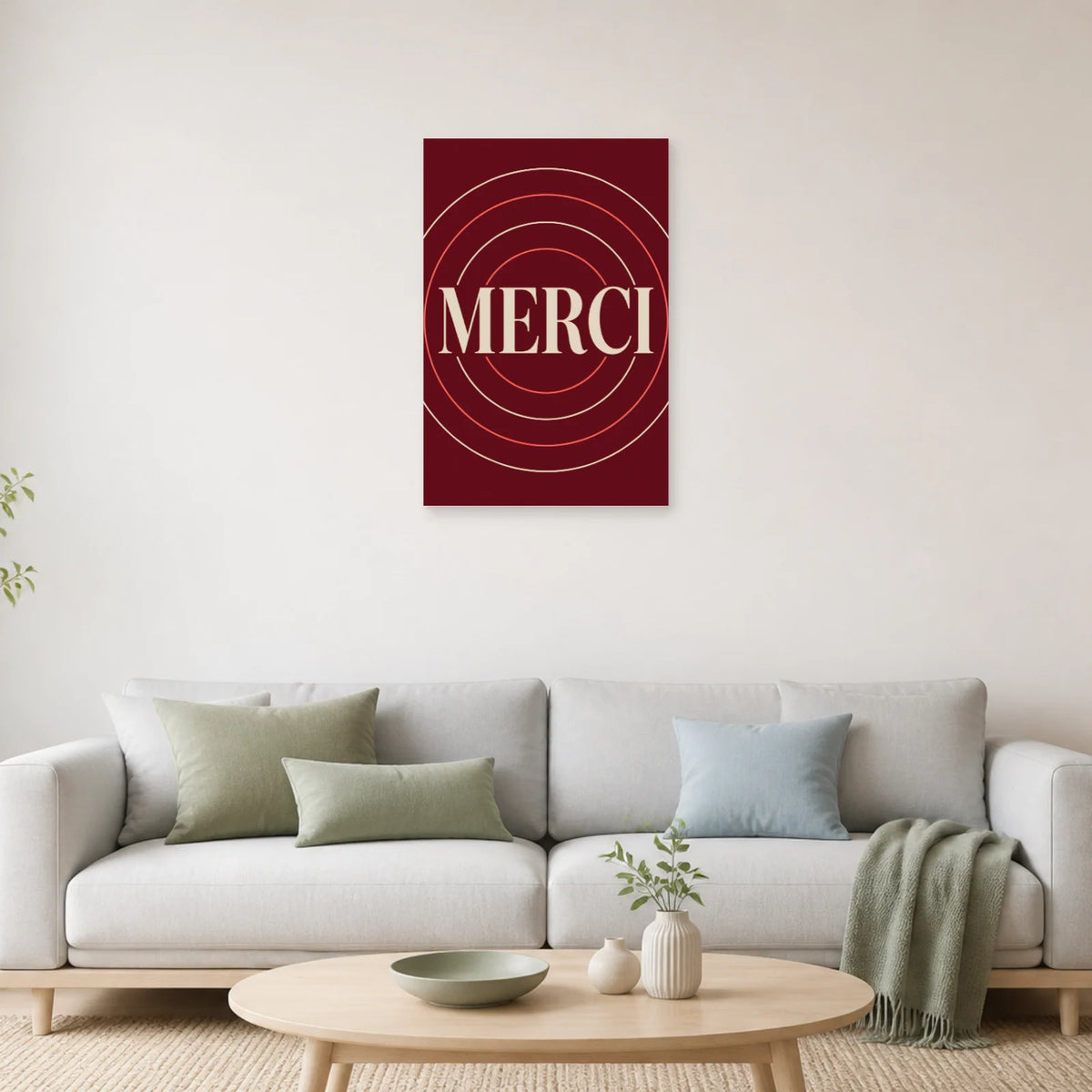 Affiche Merci – Cercles de gratitude dans un salon - Art Virtuoso