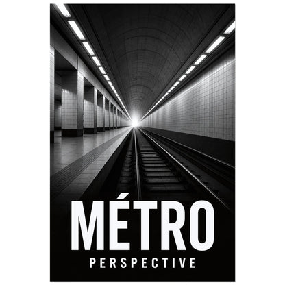 Affiche Métro – Perspective, photographie architecturale cinématographique verticale, format 60 × 90 cm