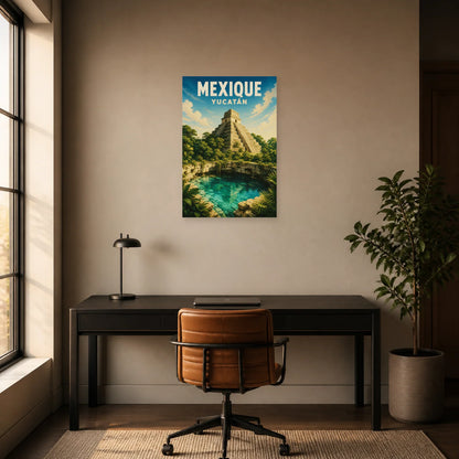 Affiche Mexique – Yucatán dans un bureau - Art Virtuoso