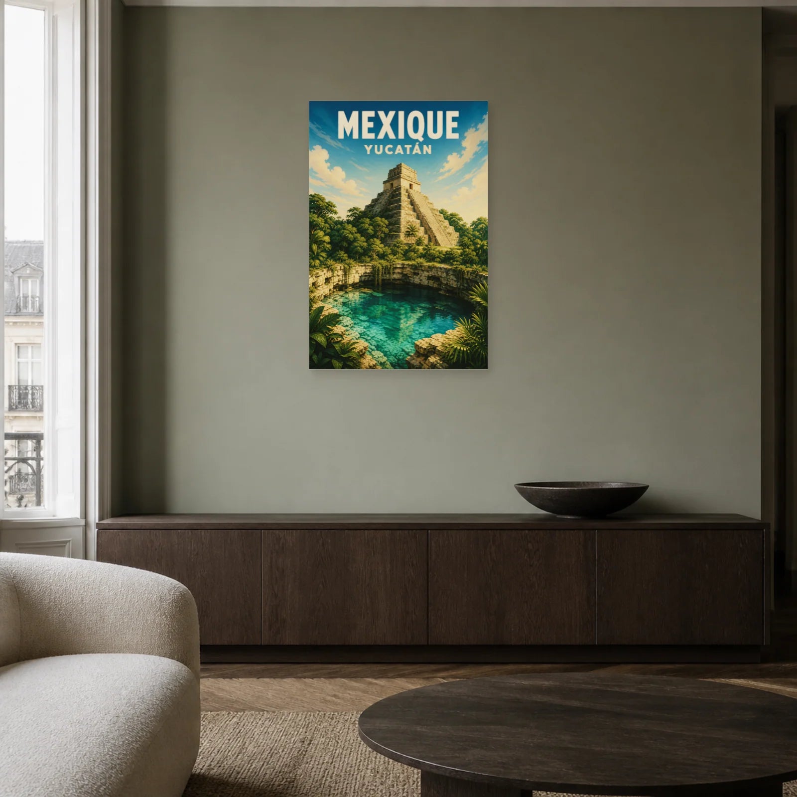 Affiche Mexique – Yucatán dans un salon - Art Virtuoso