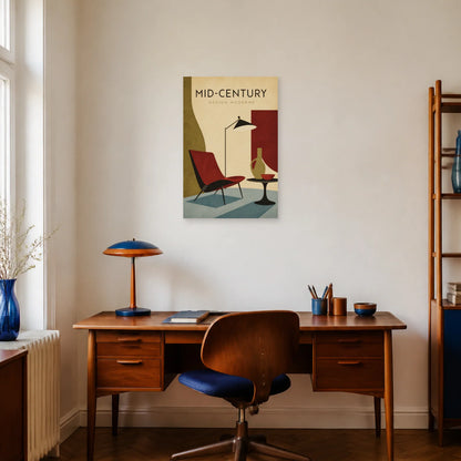 Affiche Mid-Century – Design Moderne dans un bureau - Art Virtuoso