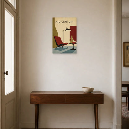 Affiche Mid-Century – Design Moderne dans une entrée ou un couloir - Art Virtuoso