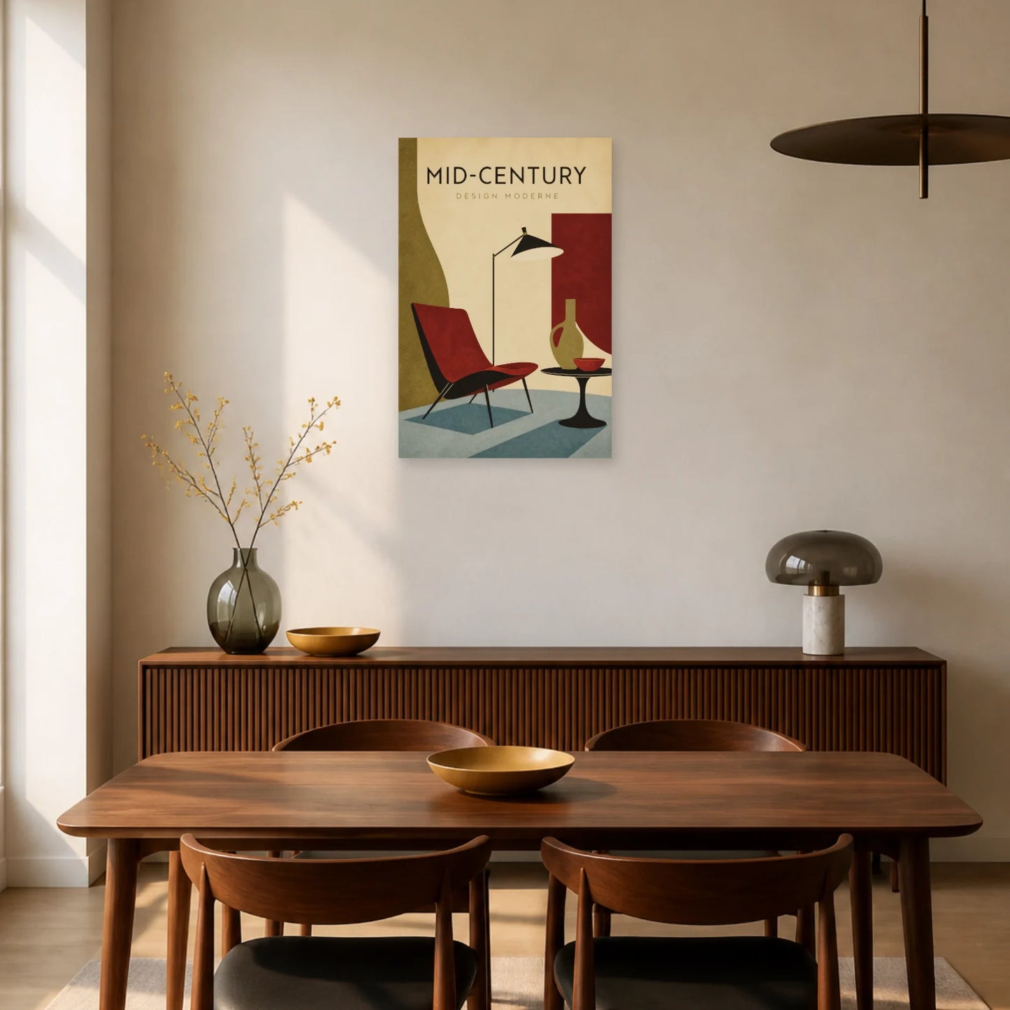 Affiche Mid-Century – Design Moderne dans une salle à manger - Art Virtuoso