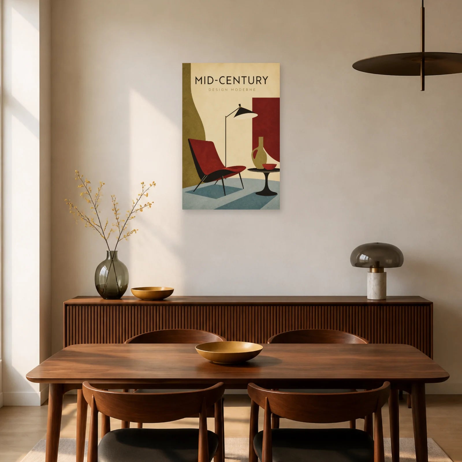 Affiche Mid-Century – Design Moderne dans une salle à manger - Art Virtuoso