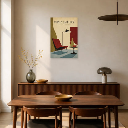 Affiche Mid-Century – Design Moderne dans une salle à manger - Art Virtuoso