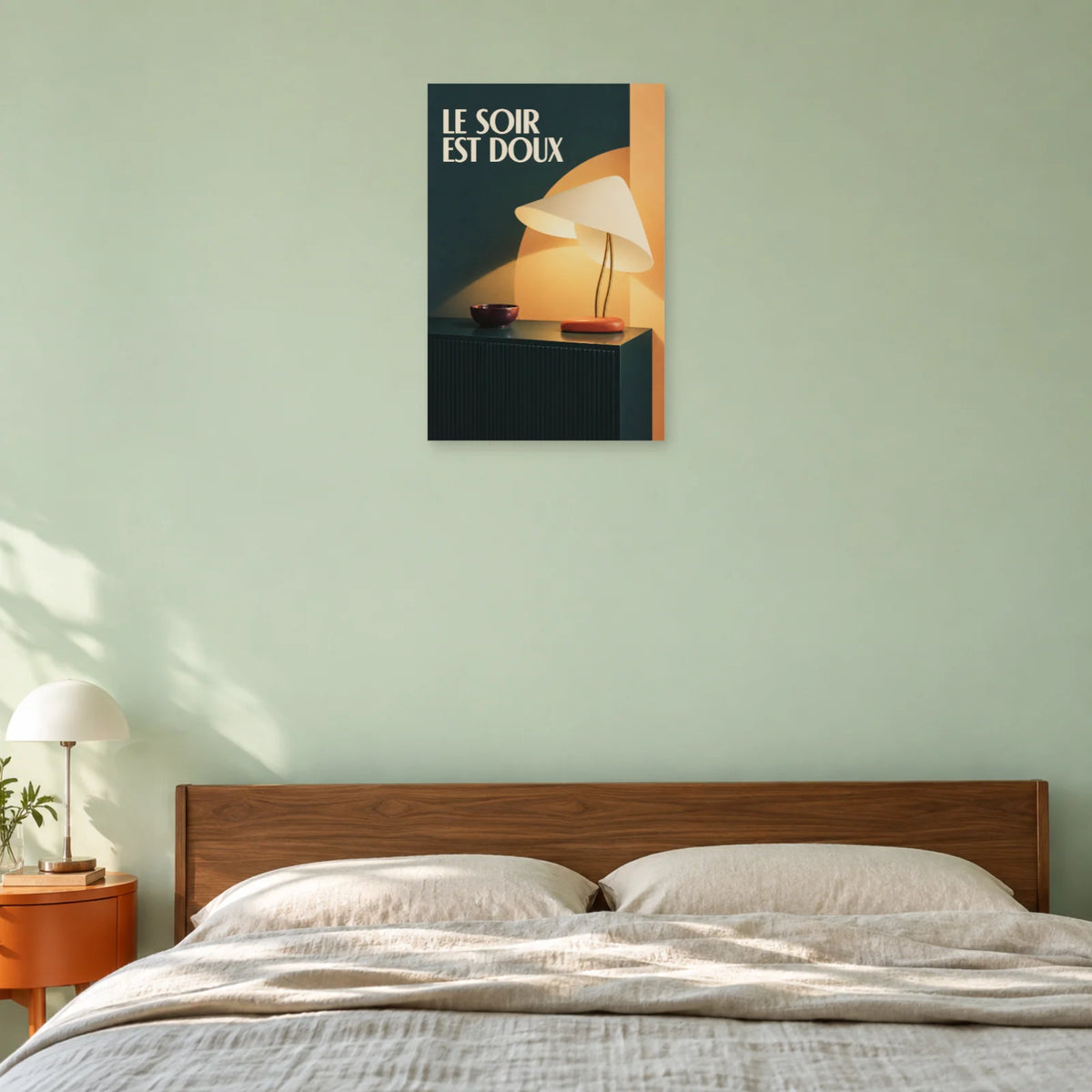 Affiche Mid-century - Le soir est doux dans une chambre - Art Virtuoso