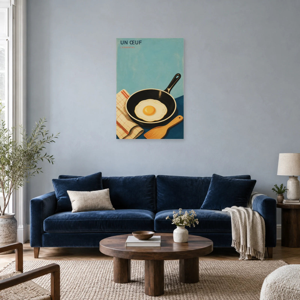 Affiche Un Œuf – L’Essentiel dans un salon - Art Virtuoso
