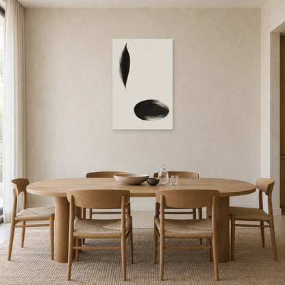Affiche minimaliste - Deux empreintes d’encre dans une salle à manger - Art Virtuoso