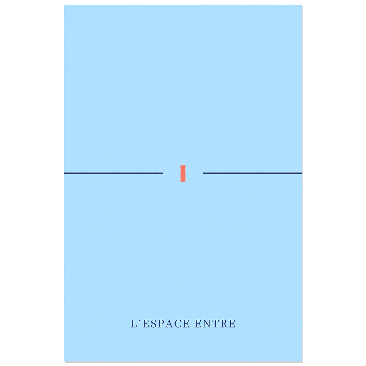 Affiche minimaliste - Ligne interrompue azur, graphisme minimaliste / composition géométrique verticale, format 30 × 45 cm