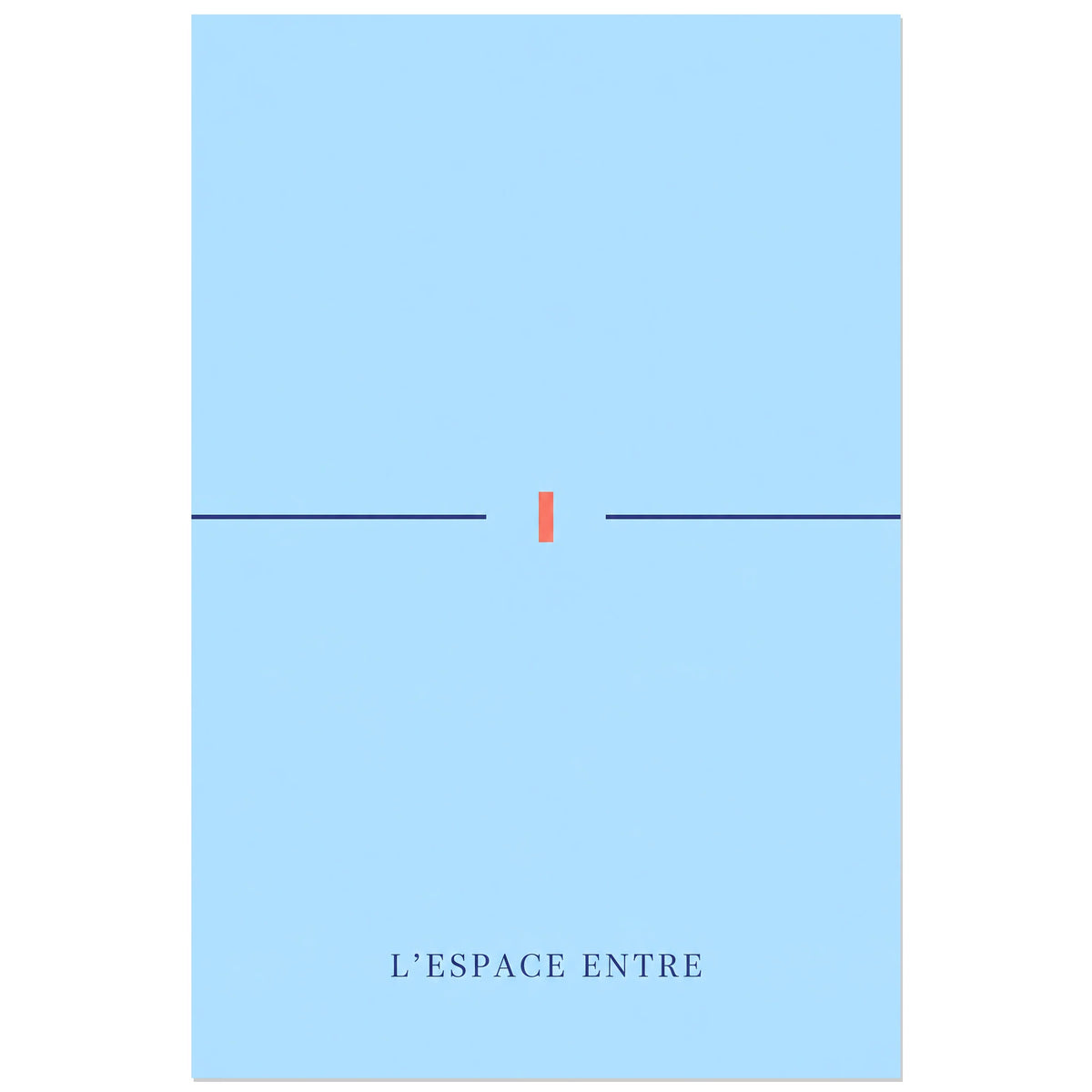 Affiche minimaliste - Ligne interrompue azur, graphisme minimaliste / composition géométrique verticale, format 60 × 90 cm