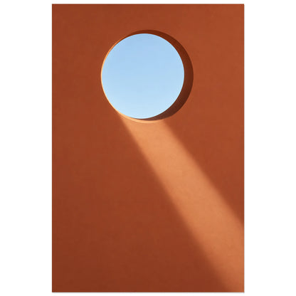 Affiche minimaliste - Oculus dans le mur, architecture minimaliste / étude de lumière verticale, format 40 × 60 cm