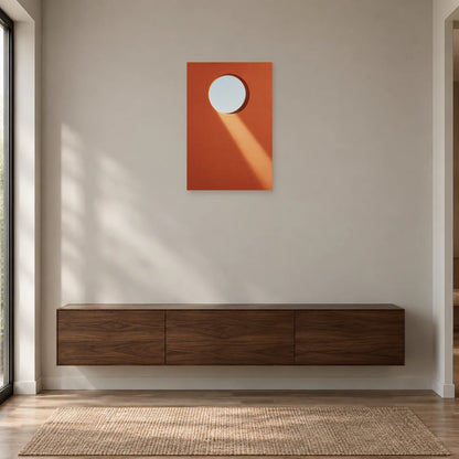 Affiche minimaliste - Oculus dans le mur dans une entrée ou un couloir - Art Virtuoso
