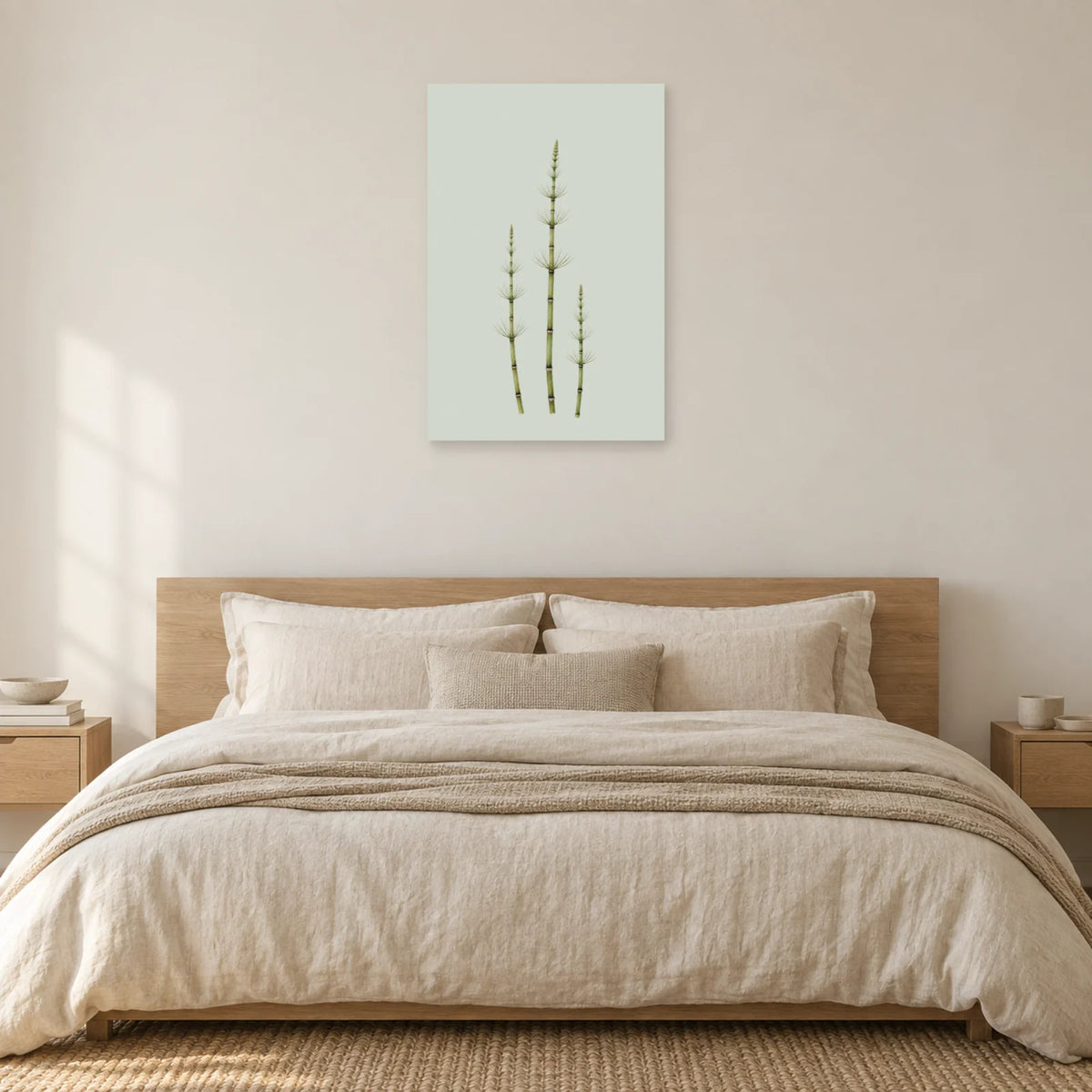 Affiche minimaliste - Trois tiges de prêle dans une chambre - Art Virtuoso