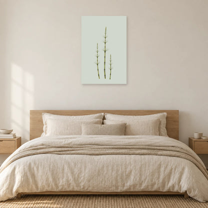 Affiche minimaliste - Trois tiges de prêle dans une chambre - Art Virtuoso