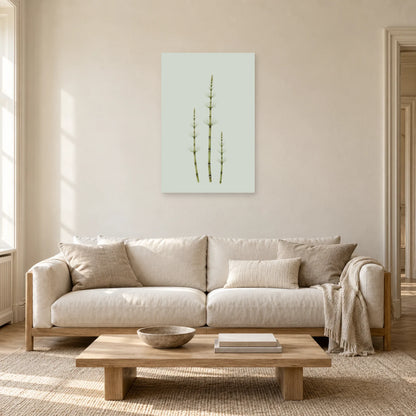 Affiche minimaliste - Trois tiges de prêle dans un salon - Art Virtuoso