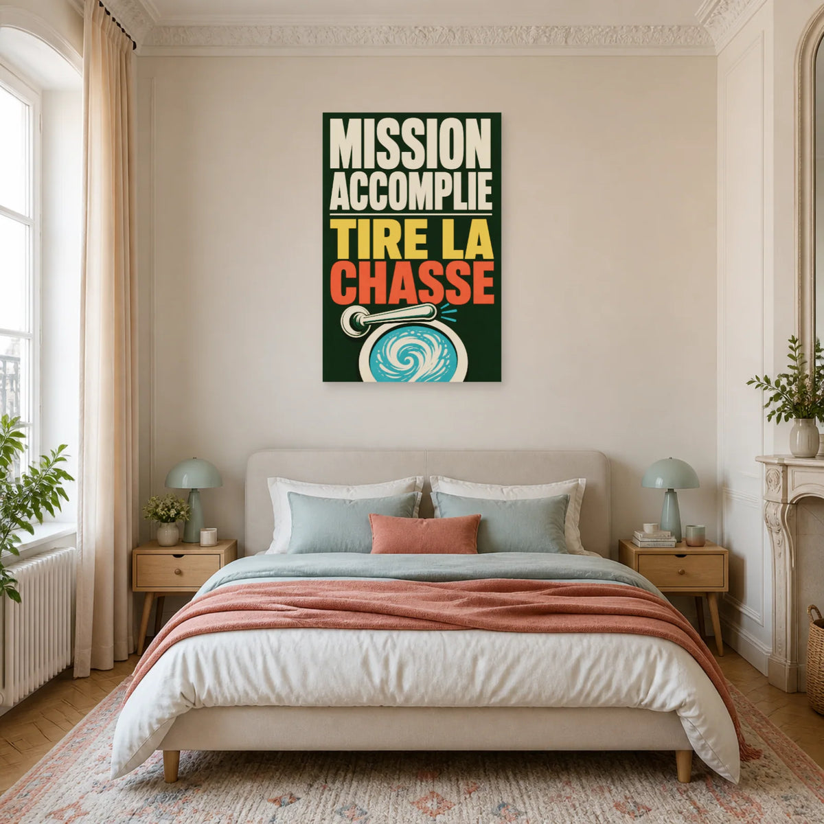 Affiche Mission accomplie – Tire la chasse dans une chambre - Art Virtuoso