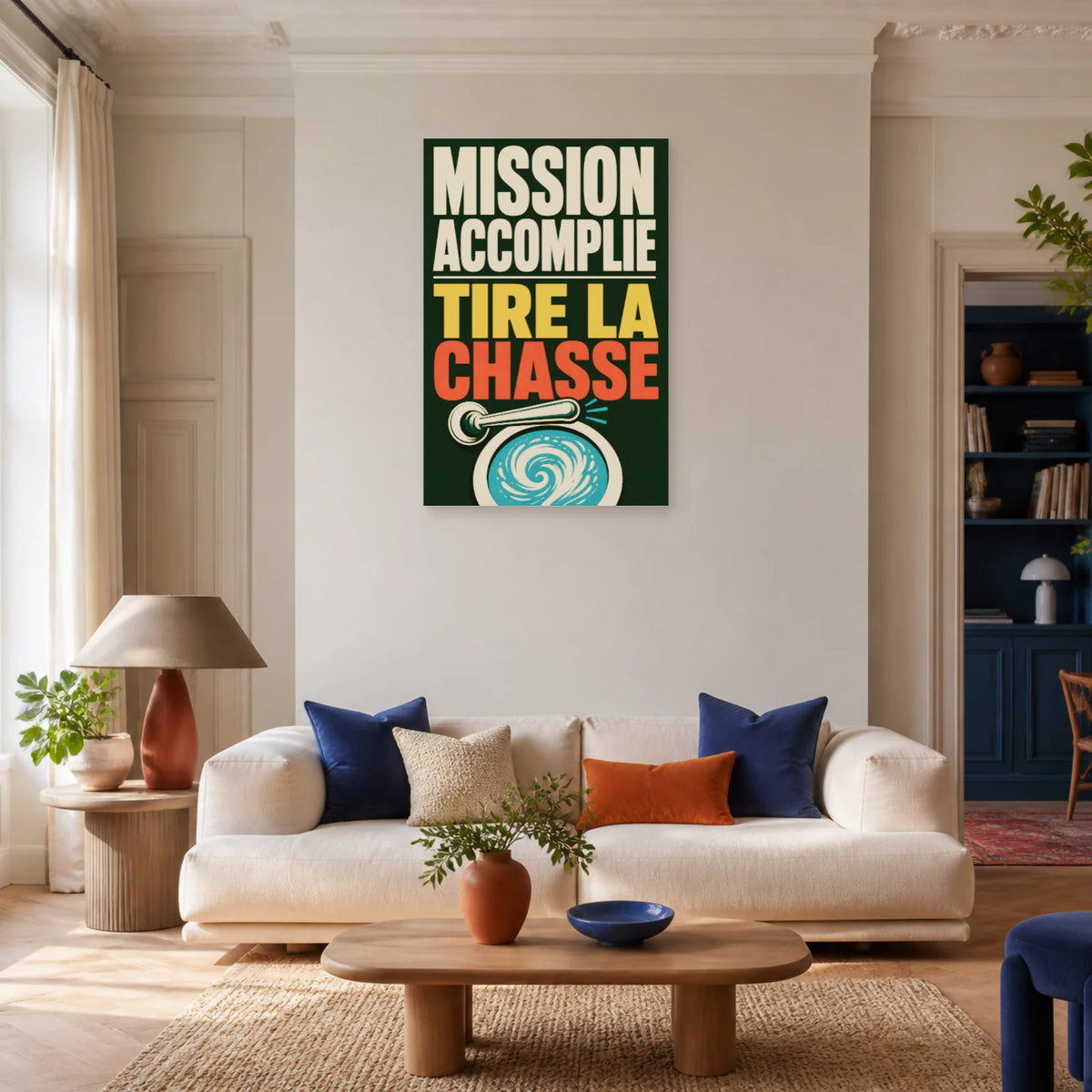 Affiche Mission accomplie – Tire la chasse dans un salon - Art Virtuoso