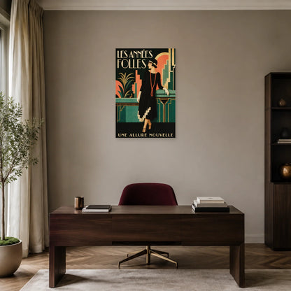 Affiche Mode ancienne, les années folles dans un bureau - Art Virtuoso